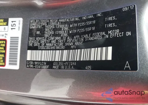 2017 Toyota Sienna Xle 7 Passenger из США, поврежденный, VIN 5TDDZ3DC4HS186390